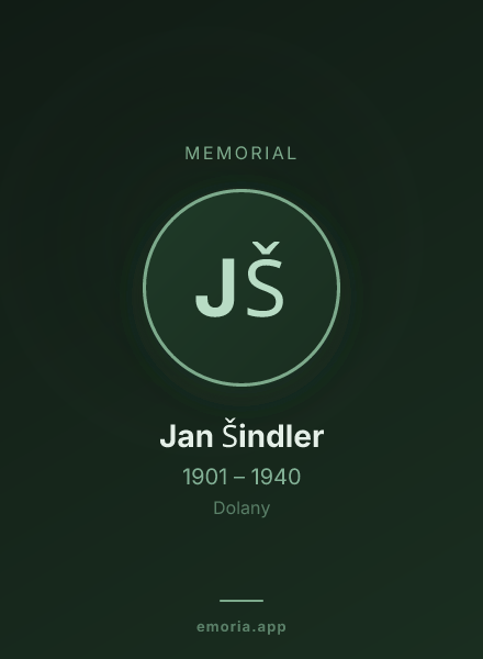 Memorial portrait of Jan Šindler