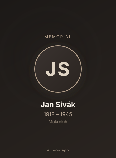 Memorial portrait of Jan Sivák