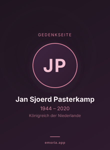 Gedenkportrait von Jan Sjoerd Pasterkamp
