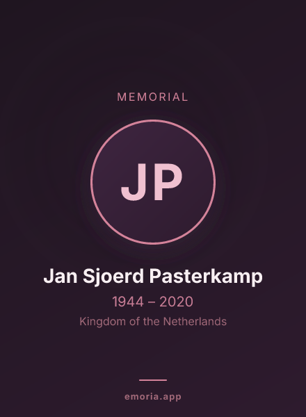 Memorial portrait of Jan Sjoerd Pasterkamp
