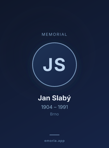 Memorial portrait of Jan Slabý