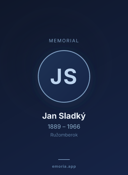 Memorial portrait of Jan Sladký