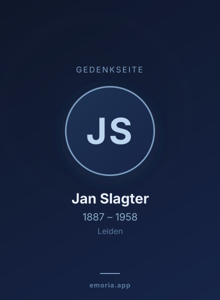 Gedenkportrait von Jan Slagter