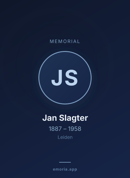 Memorial portrait of Jan Slagter