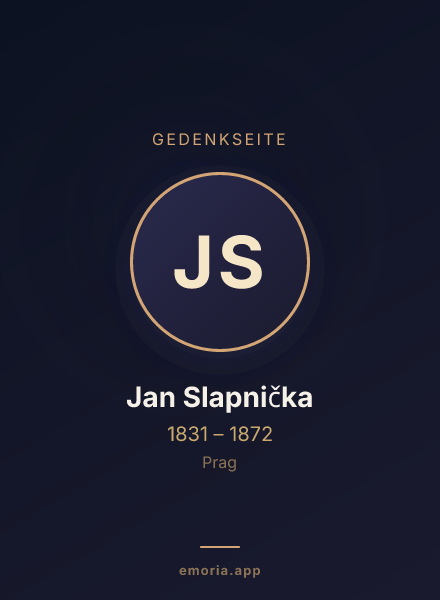 Gedenkportrait von Jan Slapnička