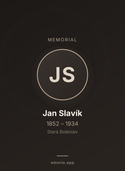 Memorial portrait of Jan Slavík