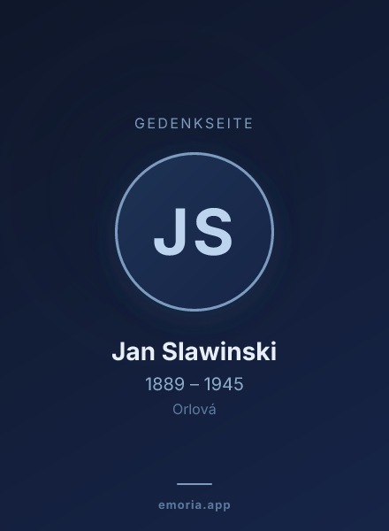 Gedenkportrait von Jan Slawinski