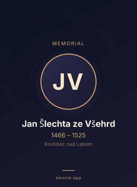 Memorial portrait of Jan Šlechta ze Všehrd