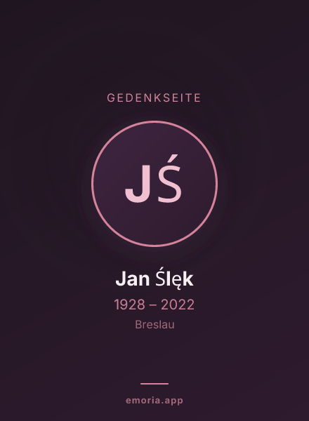 Gedenkportrait von Jan Ślęk