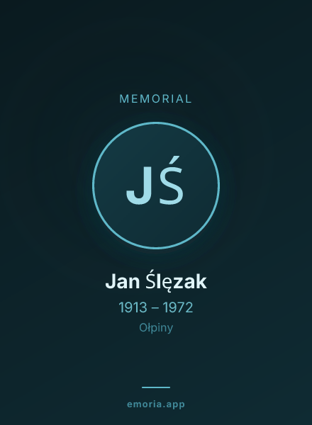 Memorial portrait of Jan Ślęzak