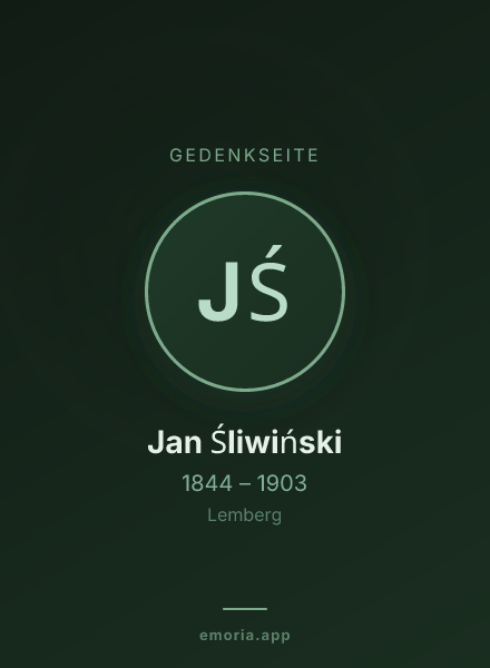 Gedenkportrait von Jan Śliwiński