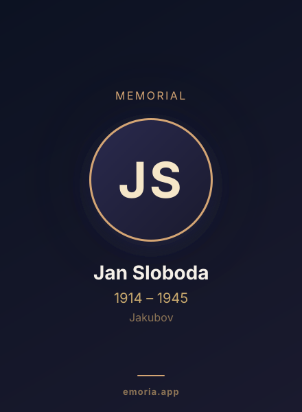 Memorial portrait of Jan Sloboda