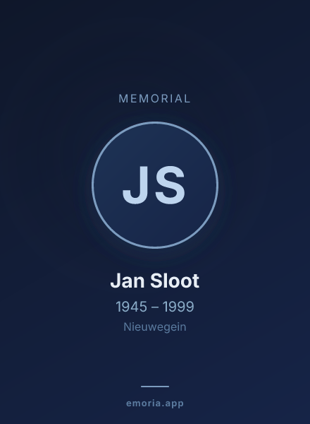 Memorial portrait of Jan Sloot