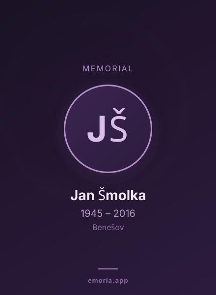 Memorial portrait of Jan Šmolka