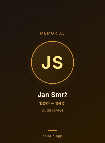 Memorial portrait of Jan Smrž