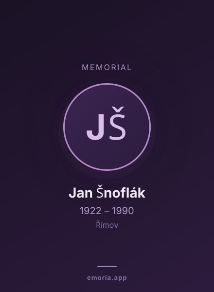 Memorial portrait of Jan Šnoflák