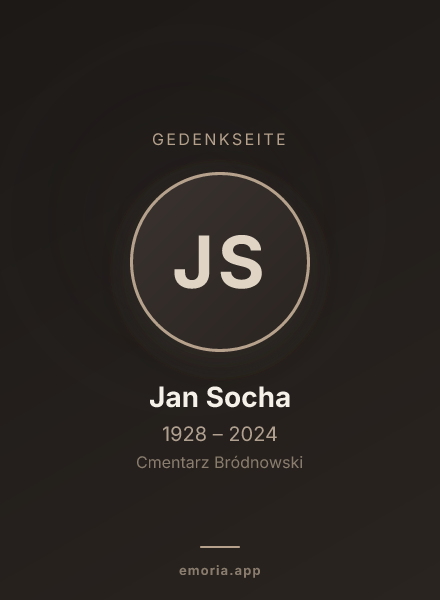 Gedenkportrait von Jan Socha