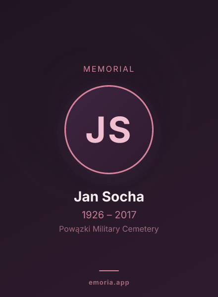 Memorial portrait of Jan Socha