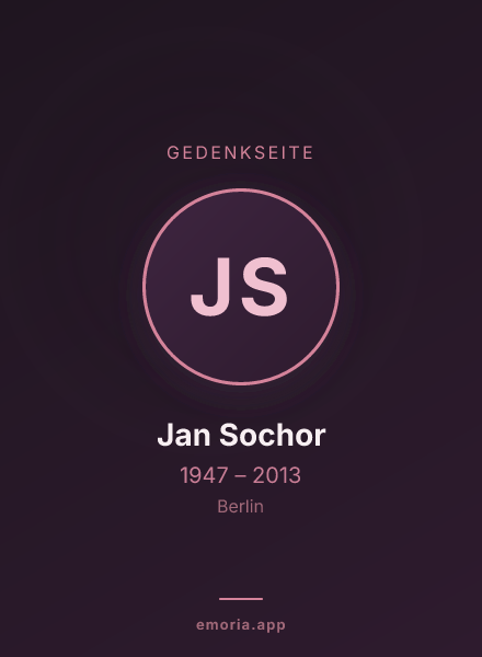 Gedenkportrait von Jan Sochor