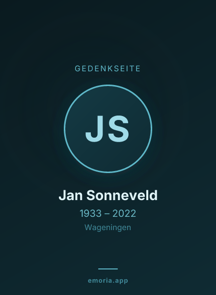 Gedenkportrait von Jan Sonneveld