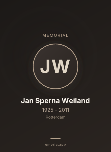 Memorial portrait of Jan Sperna Weiland