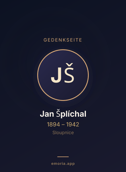 Gedenkportrait von Jan Šplíchal