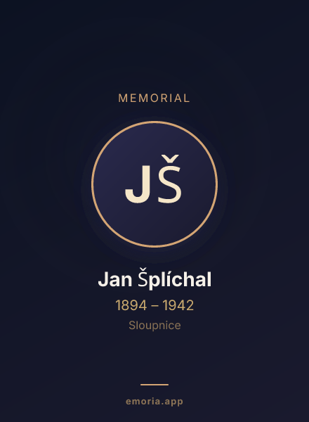 Memorial portrait of Jan Šplíchal