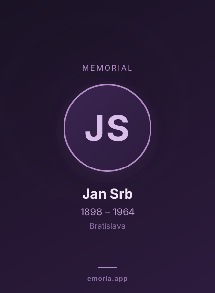 Memorial portrait of Jan Srb