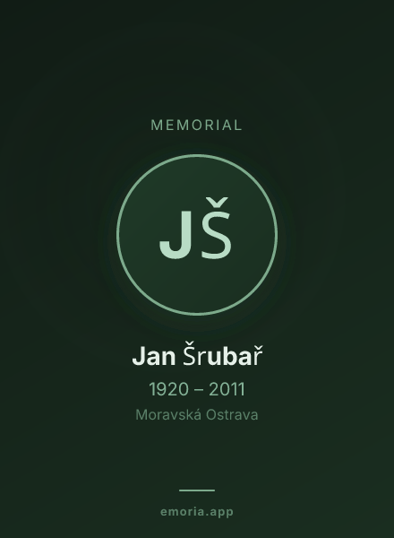 Memorial portrait of Jan Šrubař