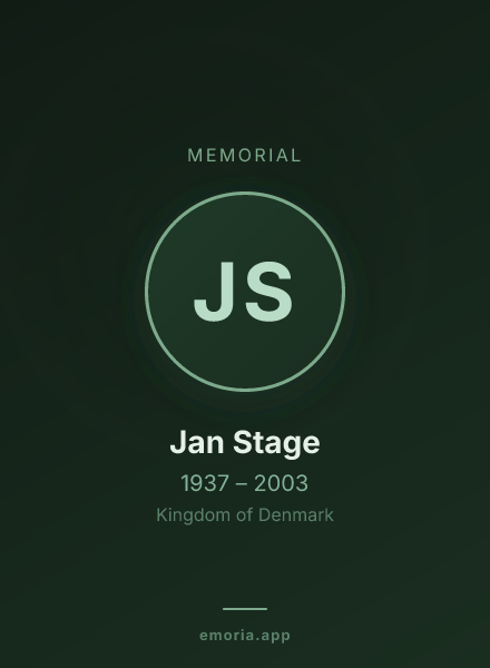 Memorial portrait of Jan Stage
