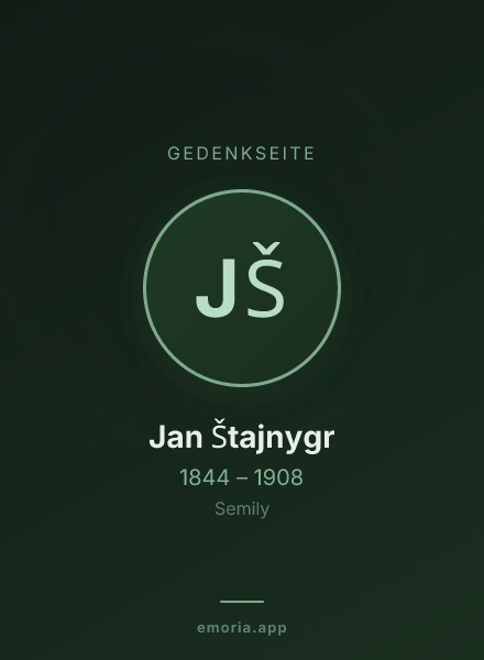 Gedenkportrait von Jan Štajnygr