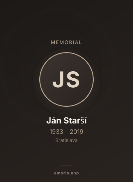 Memorial portrait of Ján Starší