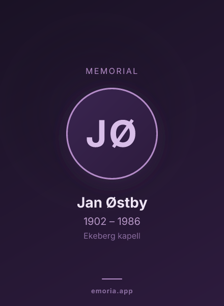 Memorial portrait of Jan Østby