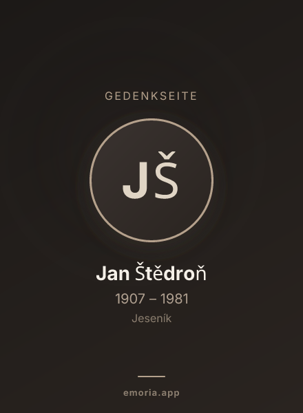 Gedenkportrait von Jan Štědroň