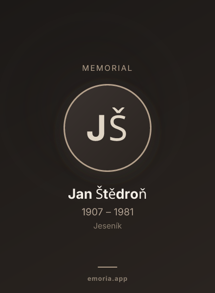 Memorial portrait of Jan Štědroň