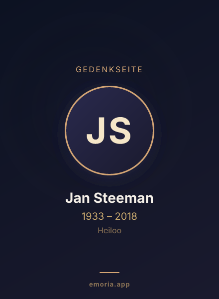 Gedenkportrait von Jan Steeman