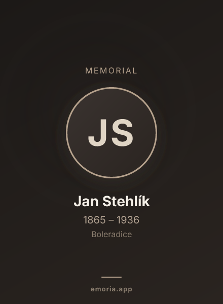 Memorial portrait of Jan Stehlík