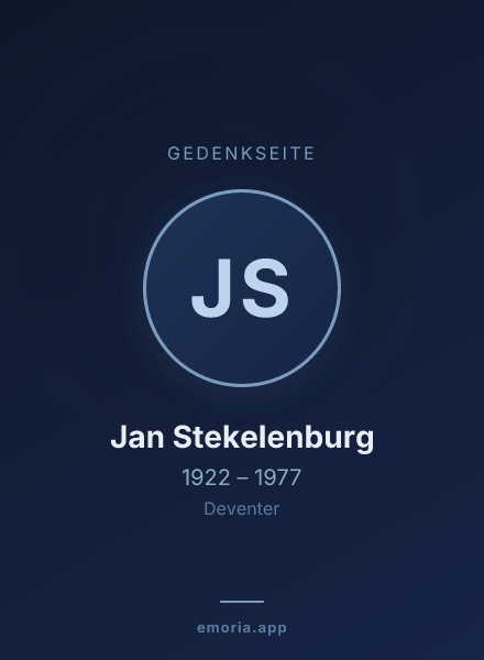Gedenkportrait von Jan Stekelenburg