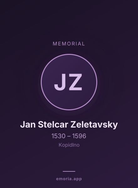 Memorial portrait of Jan Stelcar Zeletavsky