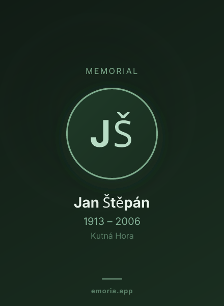 Memorial portrait of Jan Štěpán