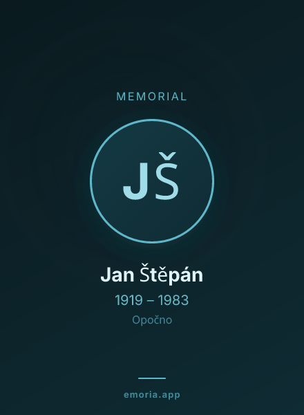 Memorial portrait of Jan Štěpán
