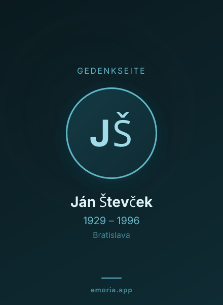 Gedenkportrait von Ján Števček