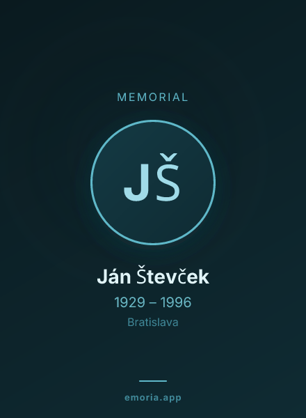 Memorial portrait of Ján Števček
