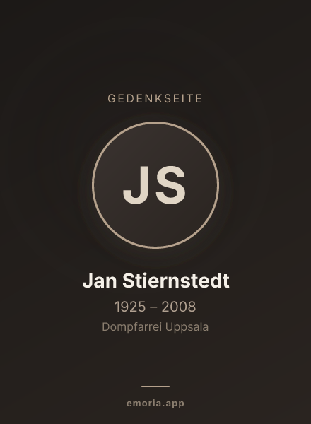 Gedenkportrait von Jan Stiernstedt