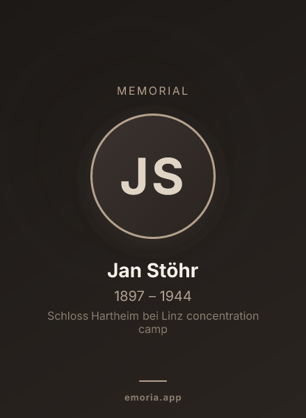 Memorial portrait of Jan Stöhr