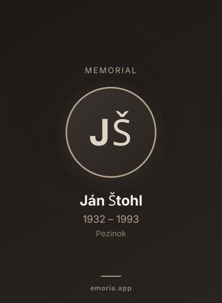 Memorial portrait of Ján Štohl