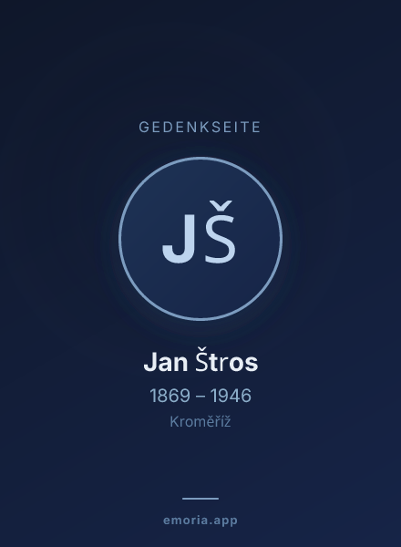 Gedenkportrait von Jan Štros