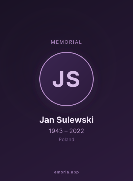 Memorial portrait of Jan Sulewski