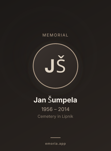 Memorial portrait of Jan Šumpela