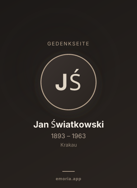Gedenkportrait von Jan Światkowski